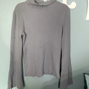 Light blue turtle neck with bell sleeves